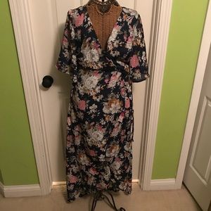Floral wrap around dress.